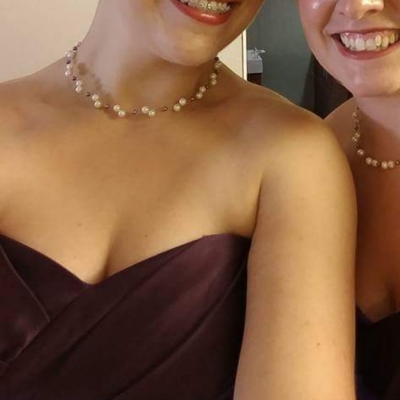 White and Purple Pearl Necklace - Picture 4 of 4